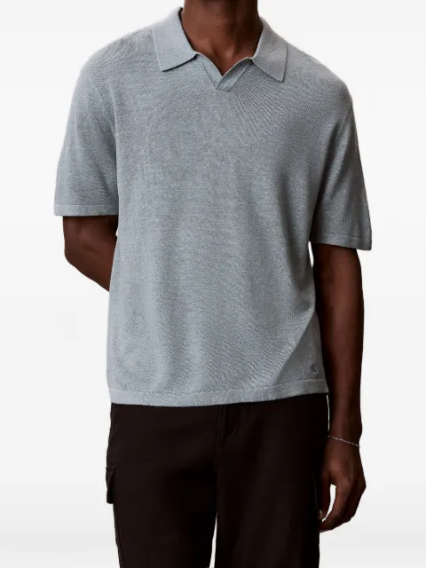 Calvin Klein linen-blend polo shirt