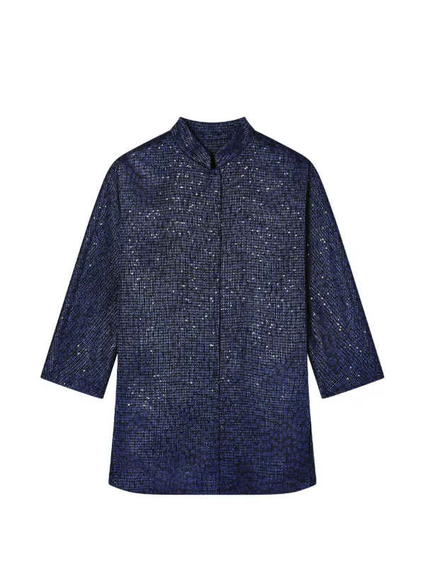 Giorgio Armani Single-breasted Jacket with Sequins in Blue