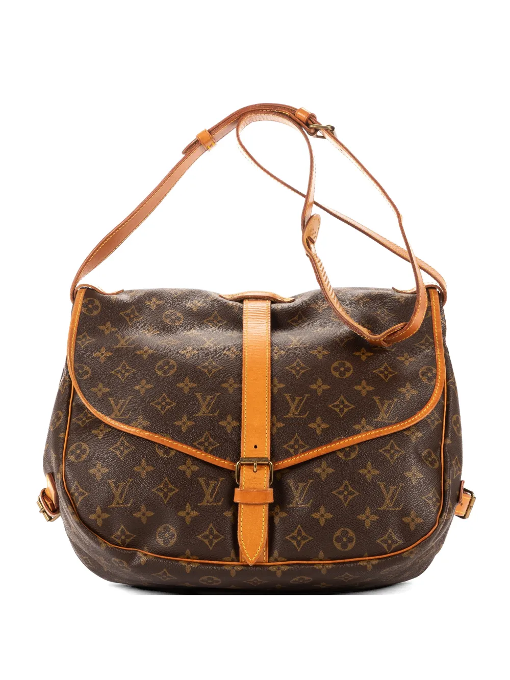 Louis Vuitton Pre-Owned 35 Saumur monogram cross body bag - Marrone
