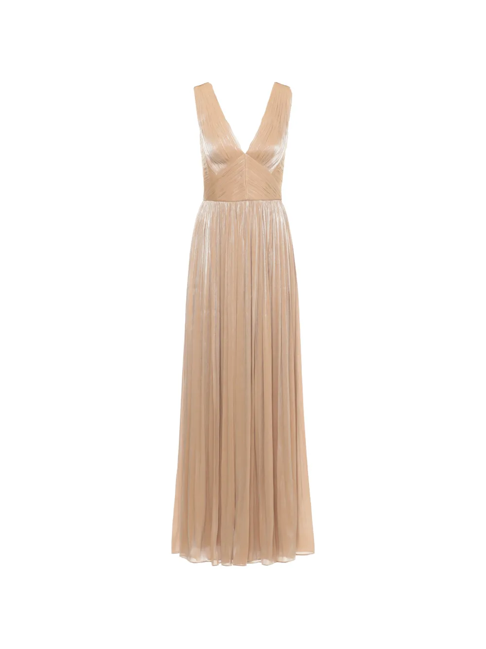 Costarellos pleated V-neck gown - Toni neutri