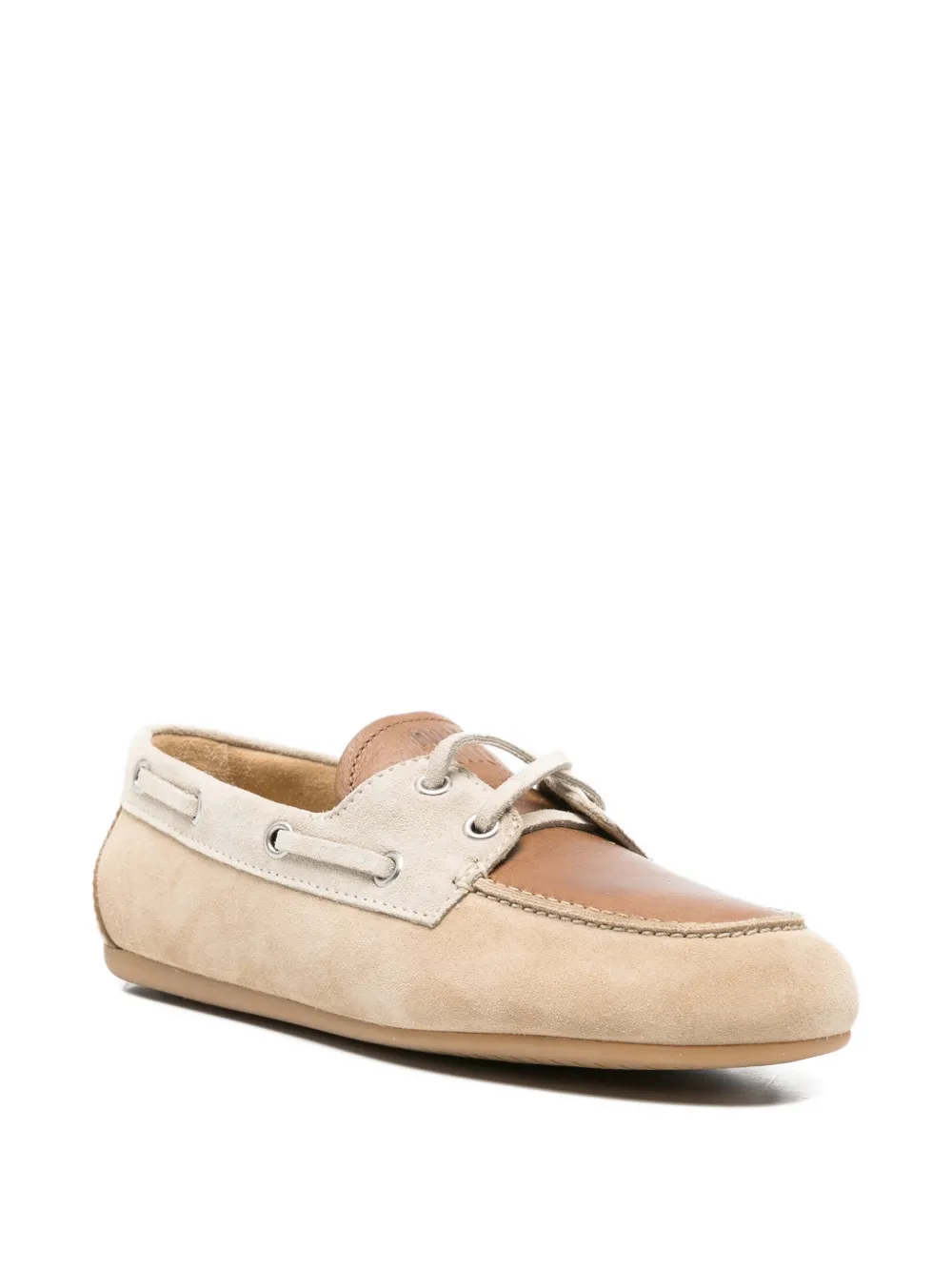 Miu suede boat shoes Beige