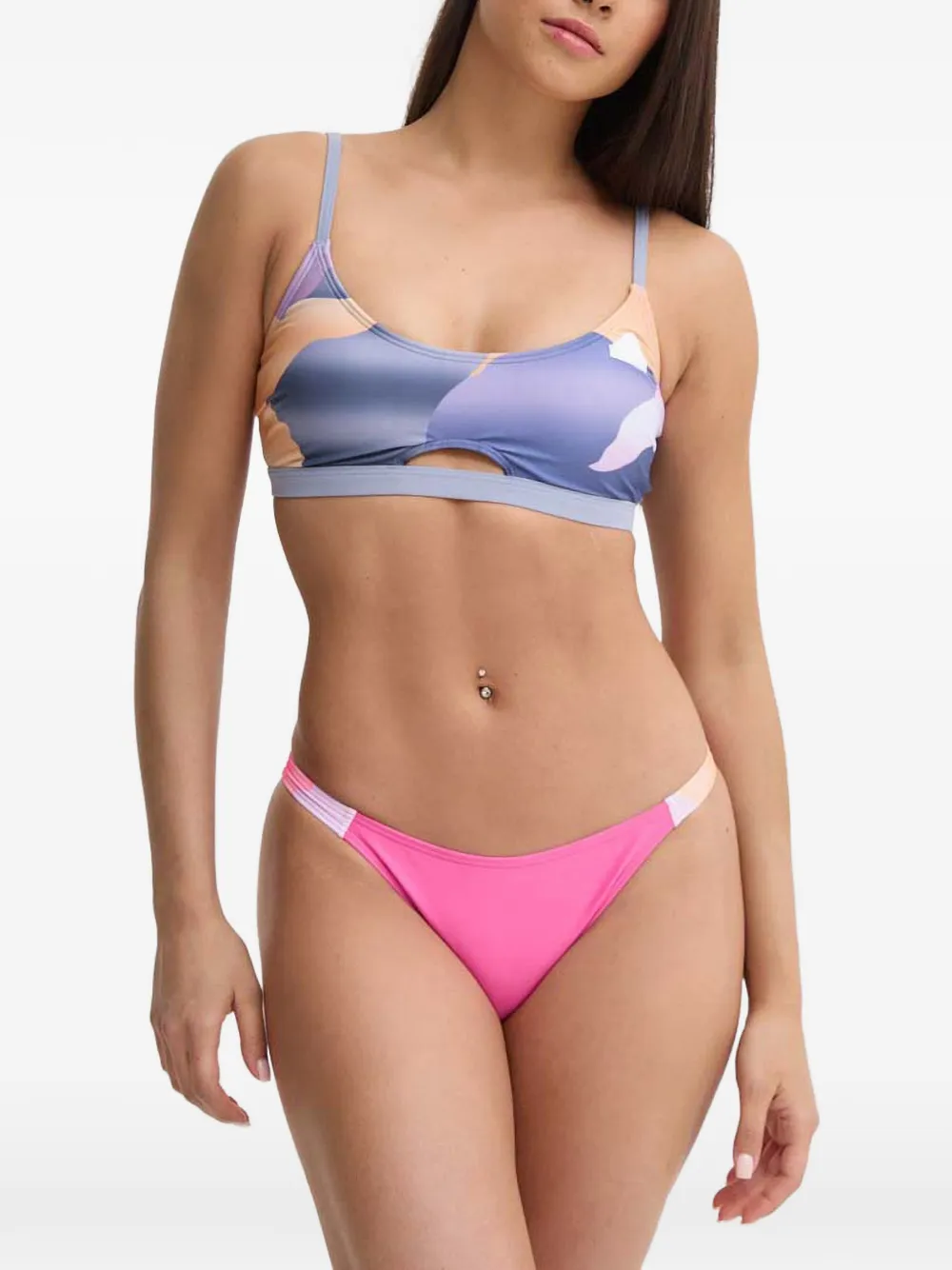 adidas City Escape Camo abstract-print cut-out bikini - Viola