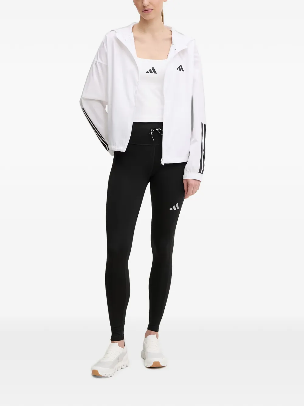 adidas Hyperglam hooded logo-print jacket Wit