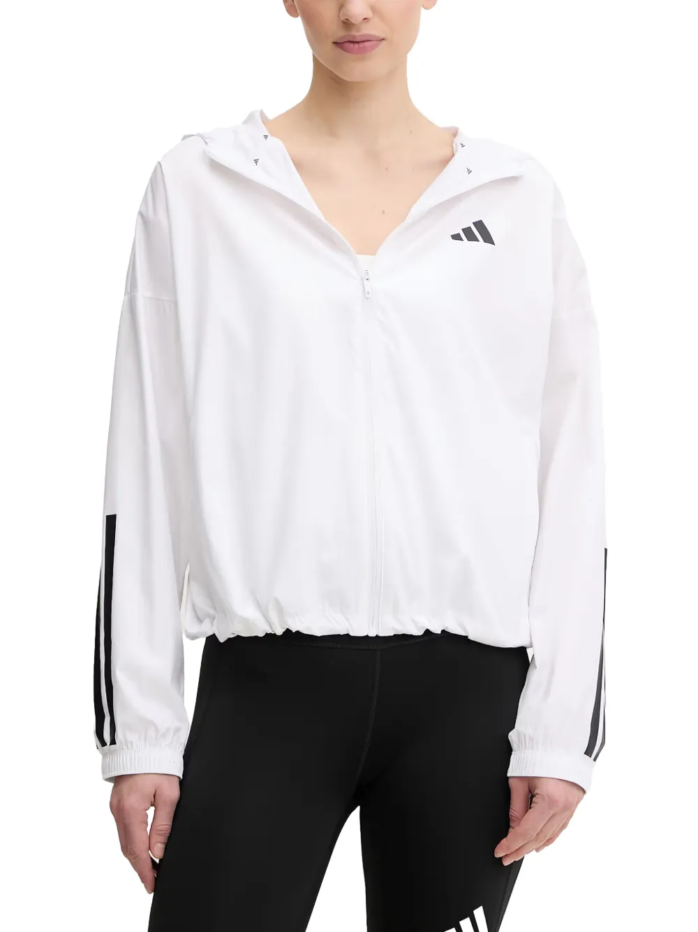 adidas Hyperglam hooded logo-print jacket - Weiß