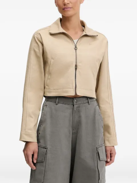 adidas Firebird twill crop track top