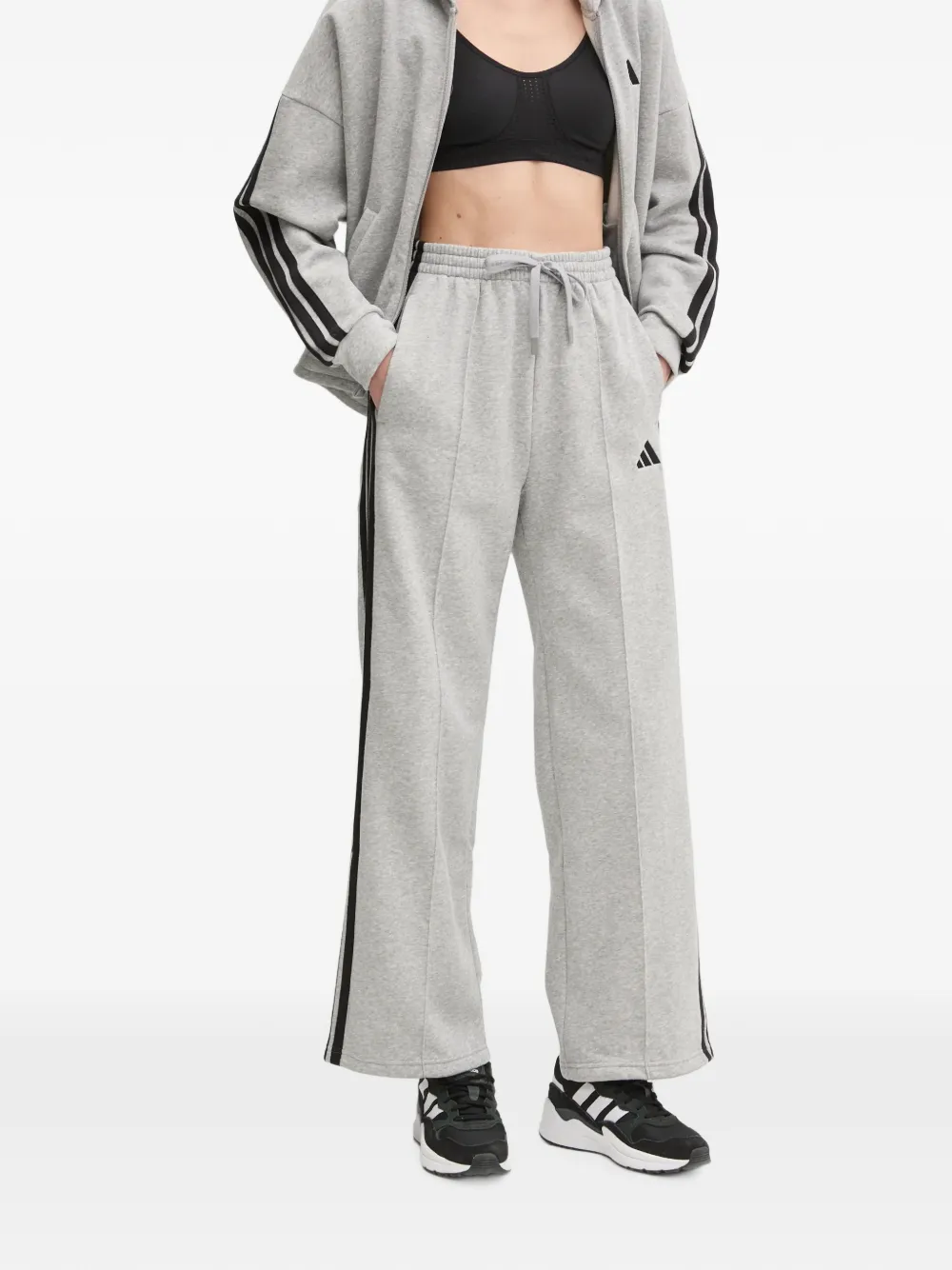 adidas logo-embroidered 3-Stripe tracksuit - Grau
