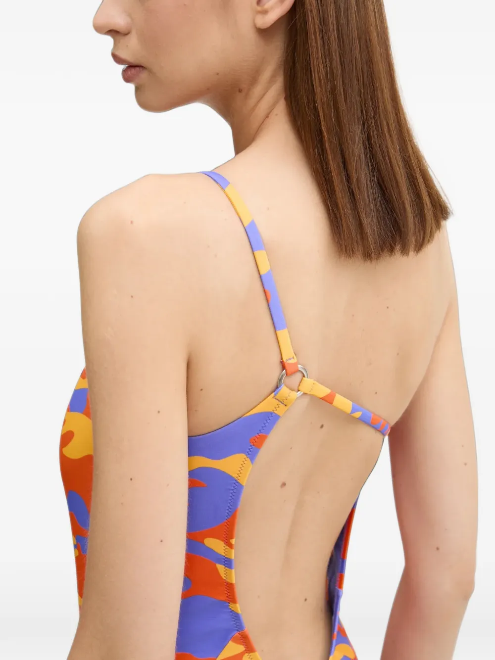 adidas graphic swimsuit Blauw