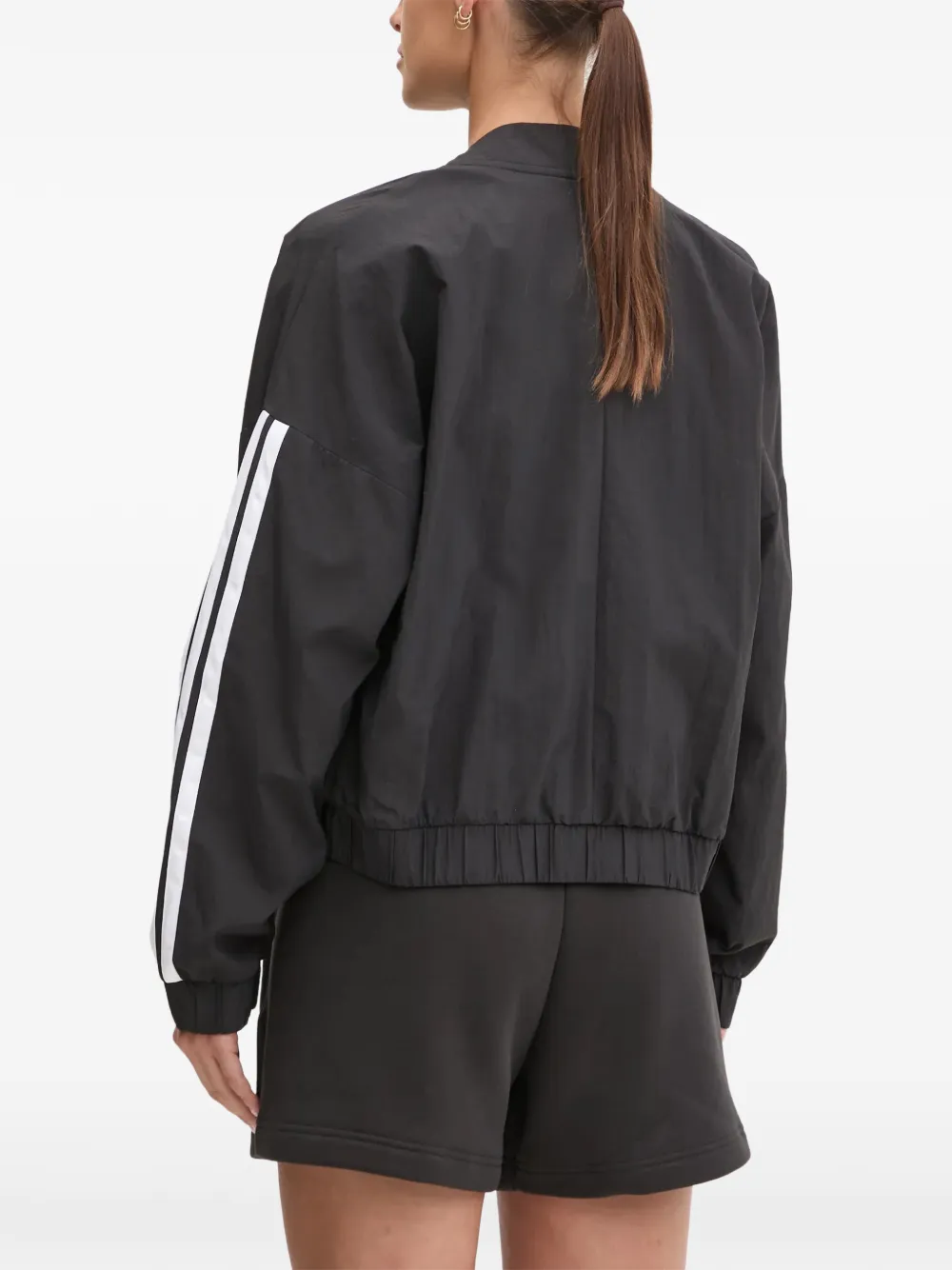 adidas stripe logo jacket Zwart