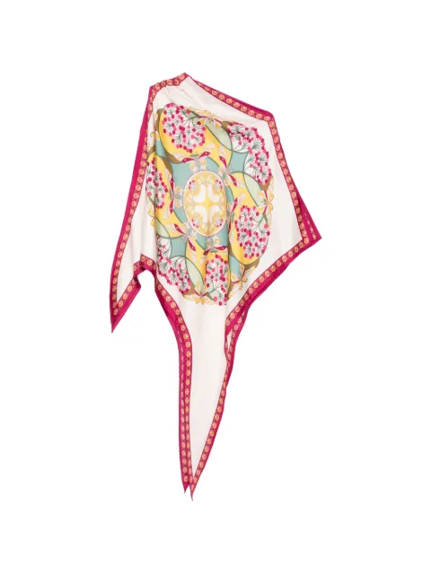 La DoubleJ graphic-print silk shawl