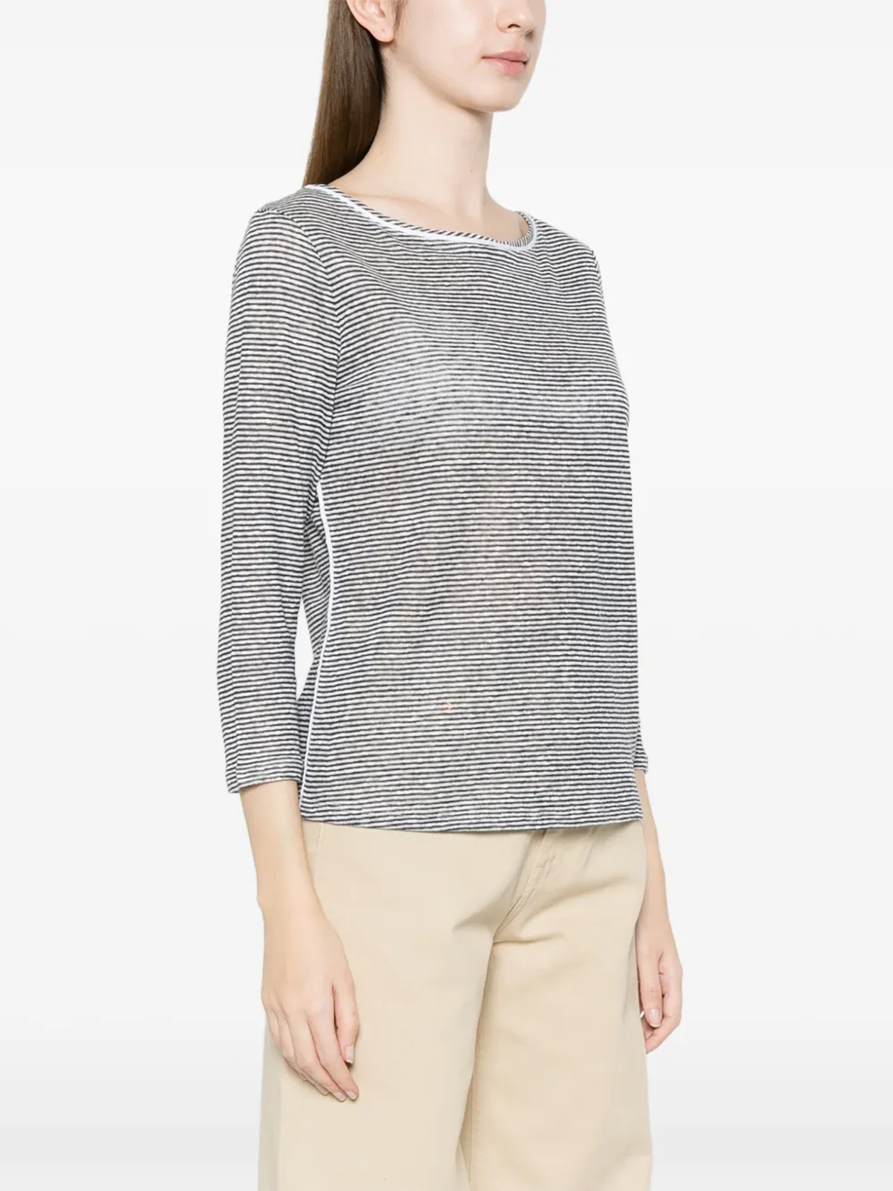  Purotatto Striped-pattern Top - Blue 