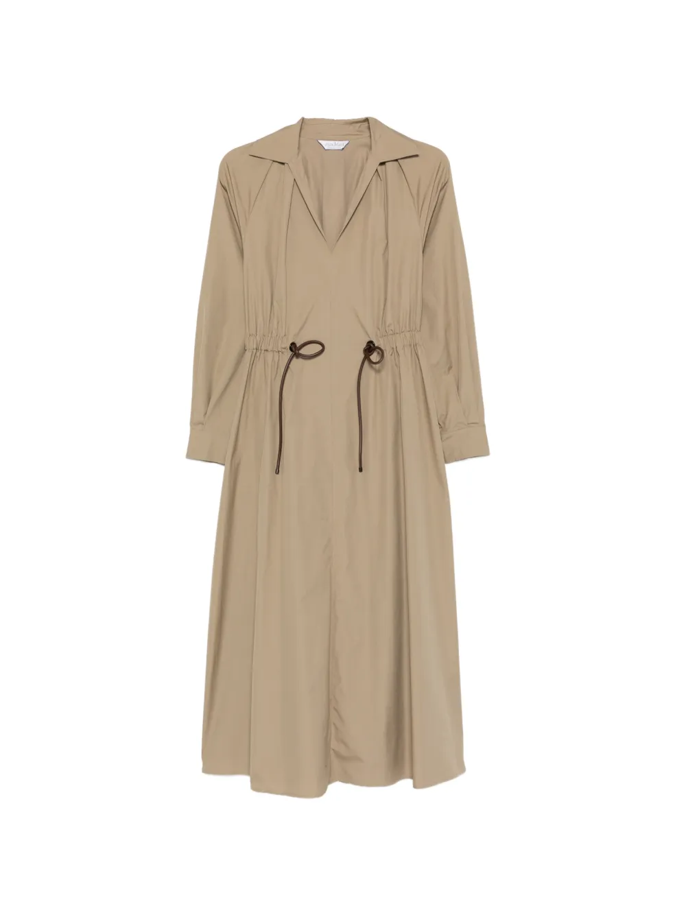 Max Mara Pedaggi drawstring V-neck midi dress - Toni neutri