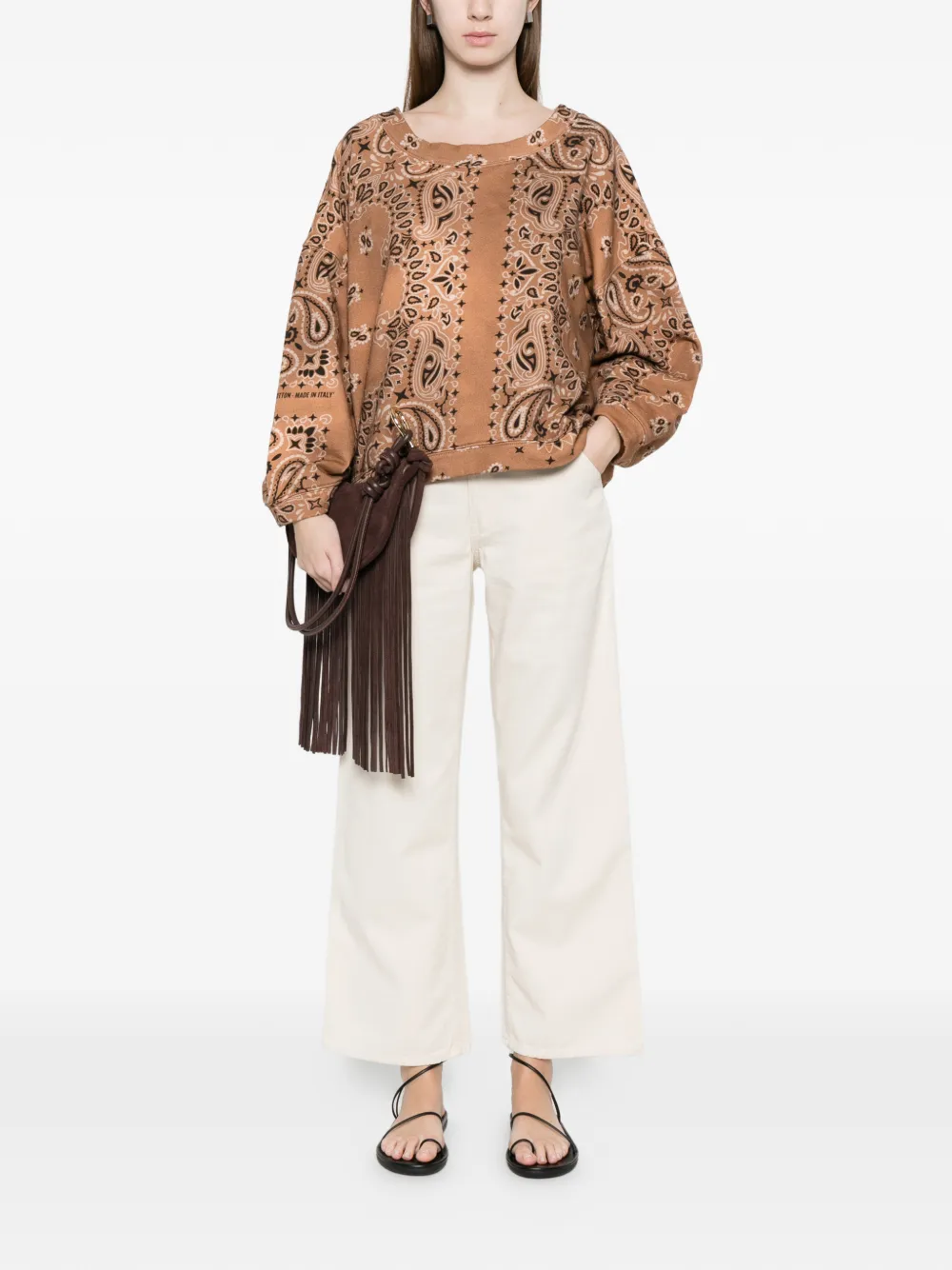  Don't @ Me Paisley-print Sweatshirt - Neutrals 