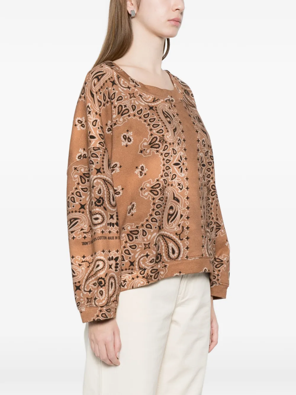  Don't @ Me Paisley-print Sweatshirt - Neutrals 