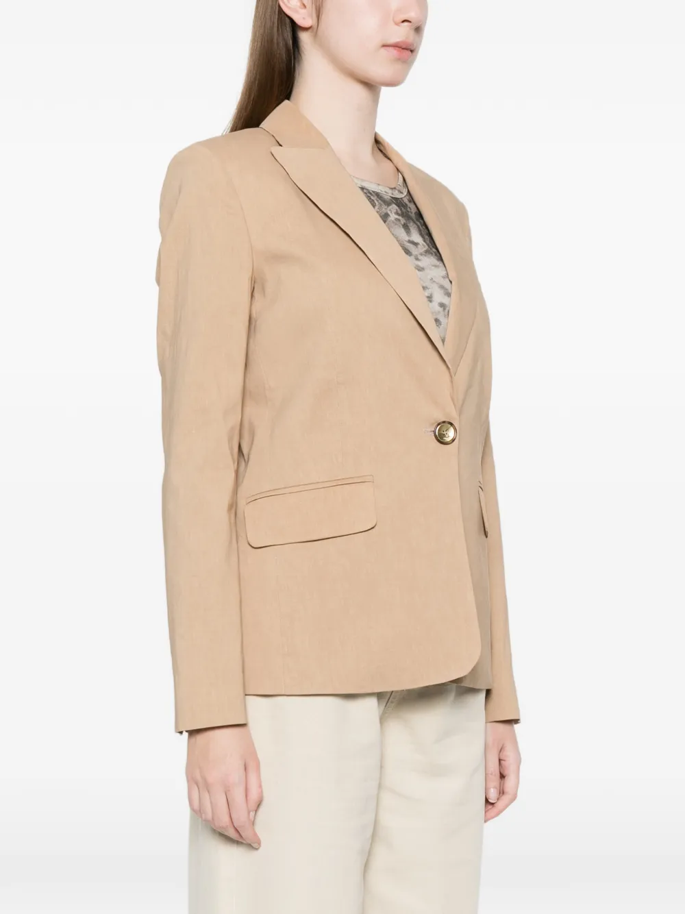  Pinko Button Flax Blazer - Neutrals 