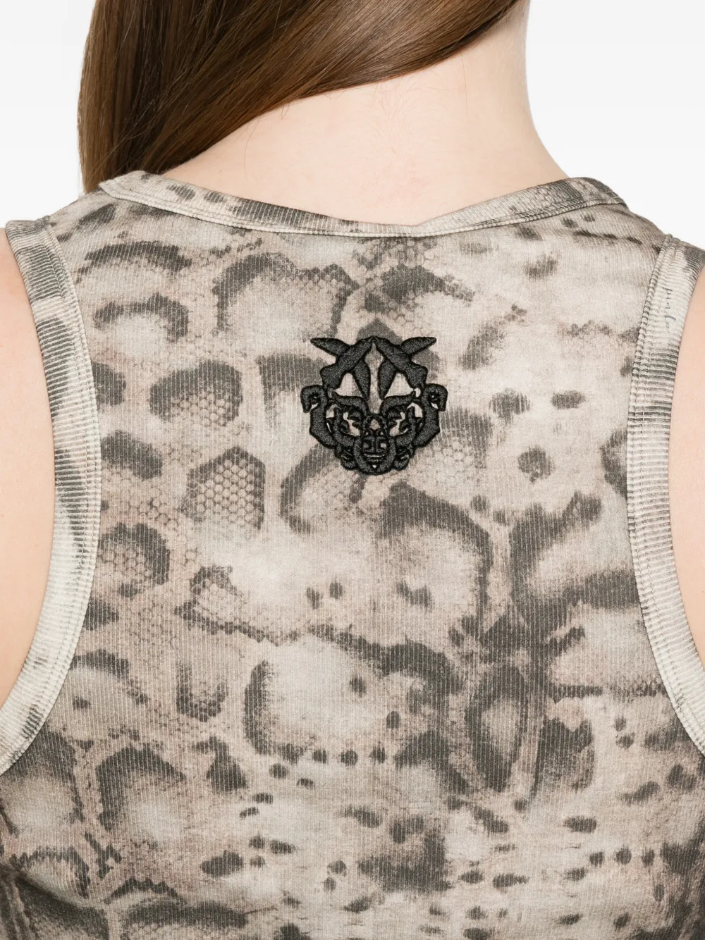 PINKO Tanktop met slangenprint Beige