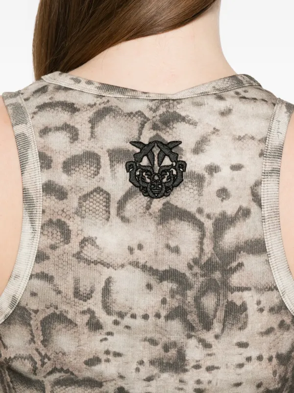 PINKO Ribbed Vest Top With Snake Print | Neutrals | FARFETCH