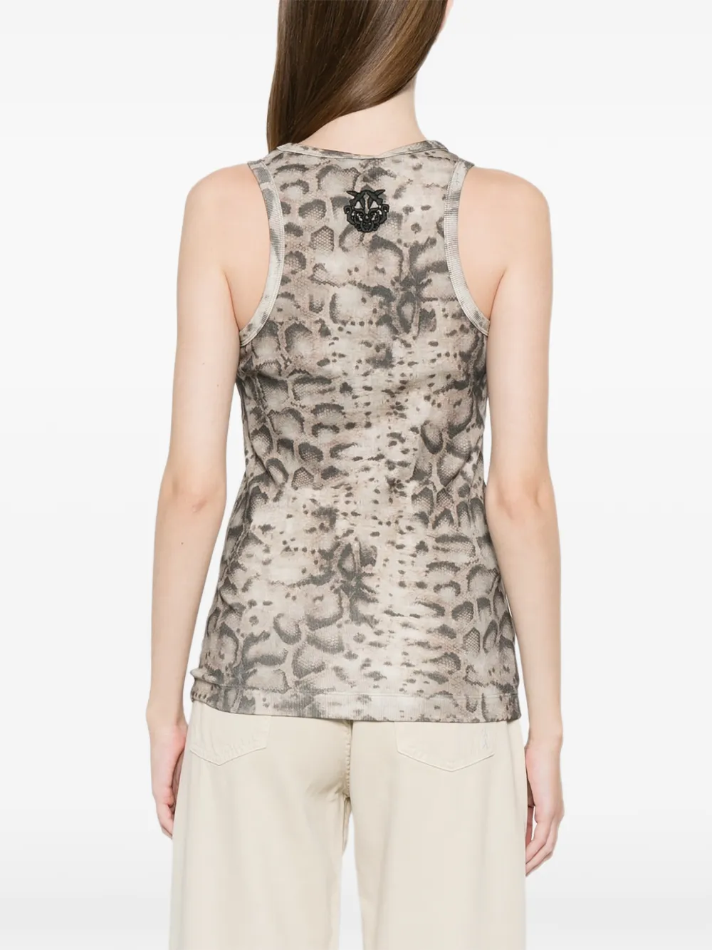 PINKO Tanktop met slangenprint Beige