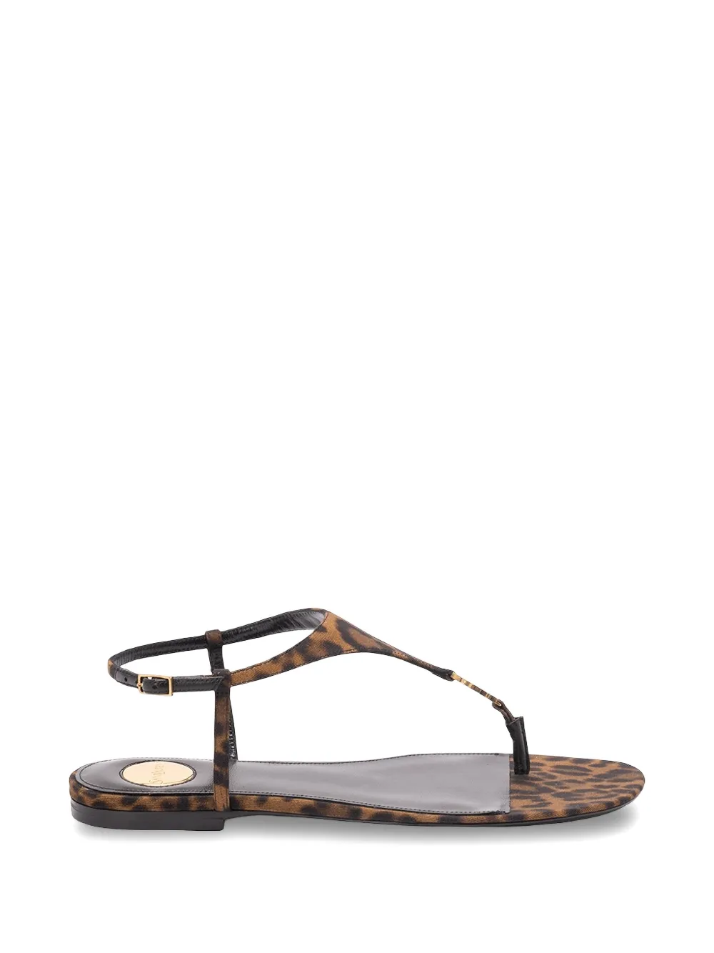 Saint Laurent Cassandra sandalen met logo Bruin