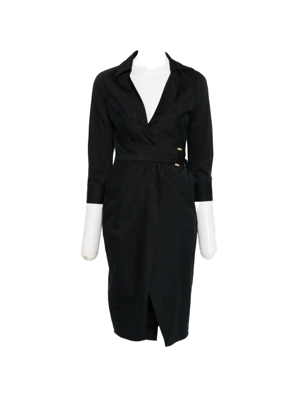 Elisabetta Franchi overlap buckle dress - Nero