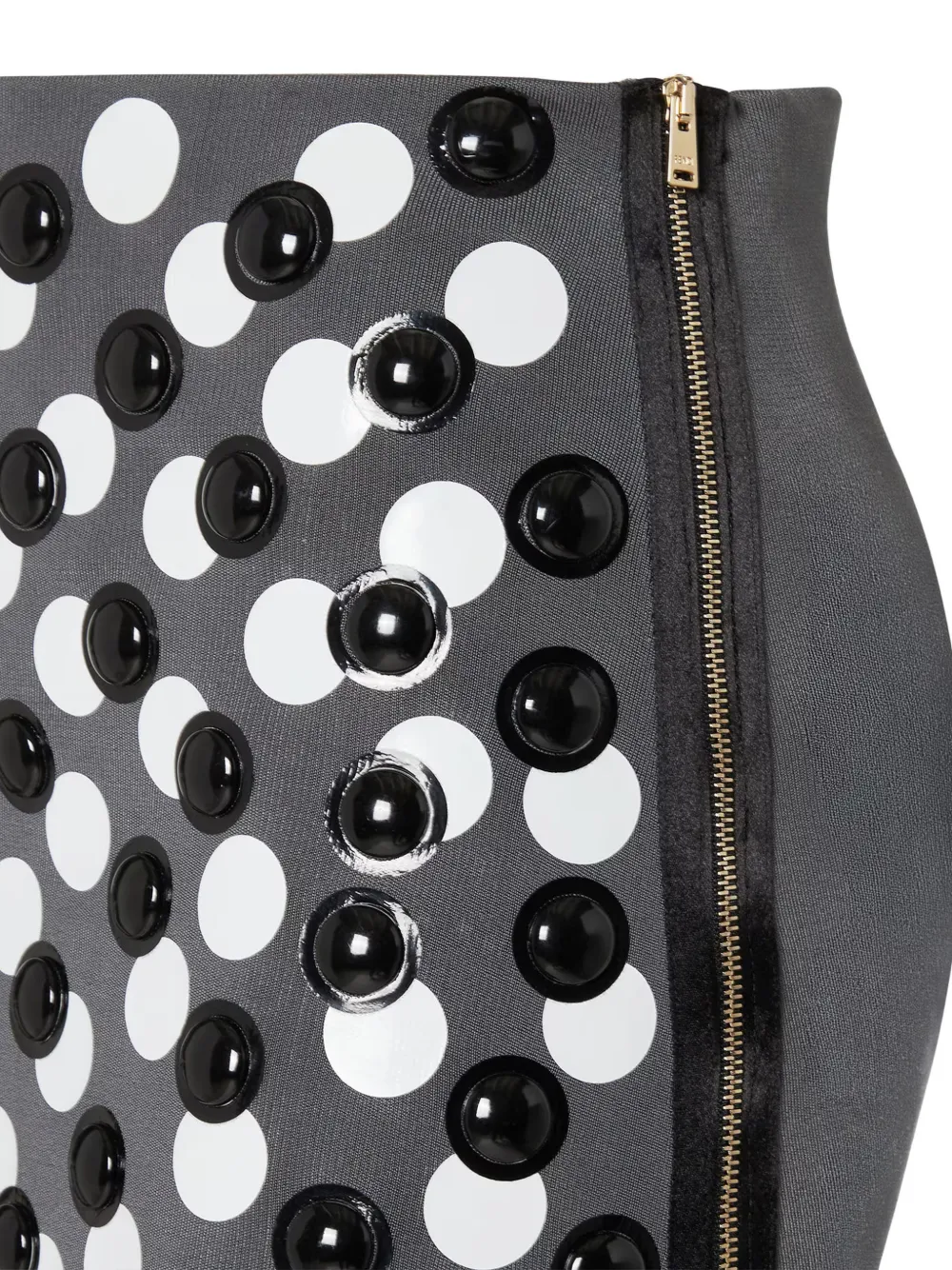  Fendi Studded Zip Skirt - Grey 