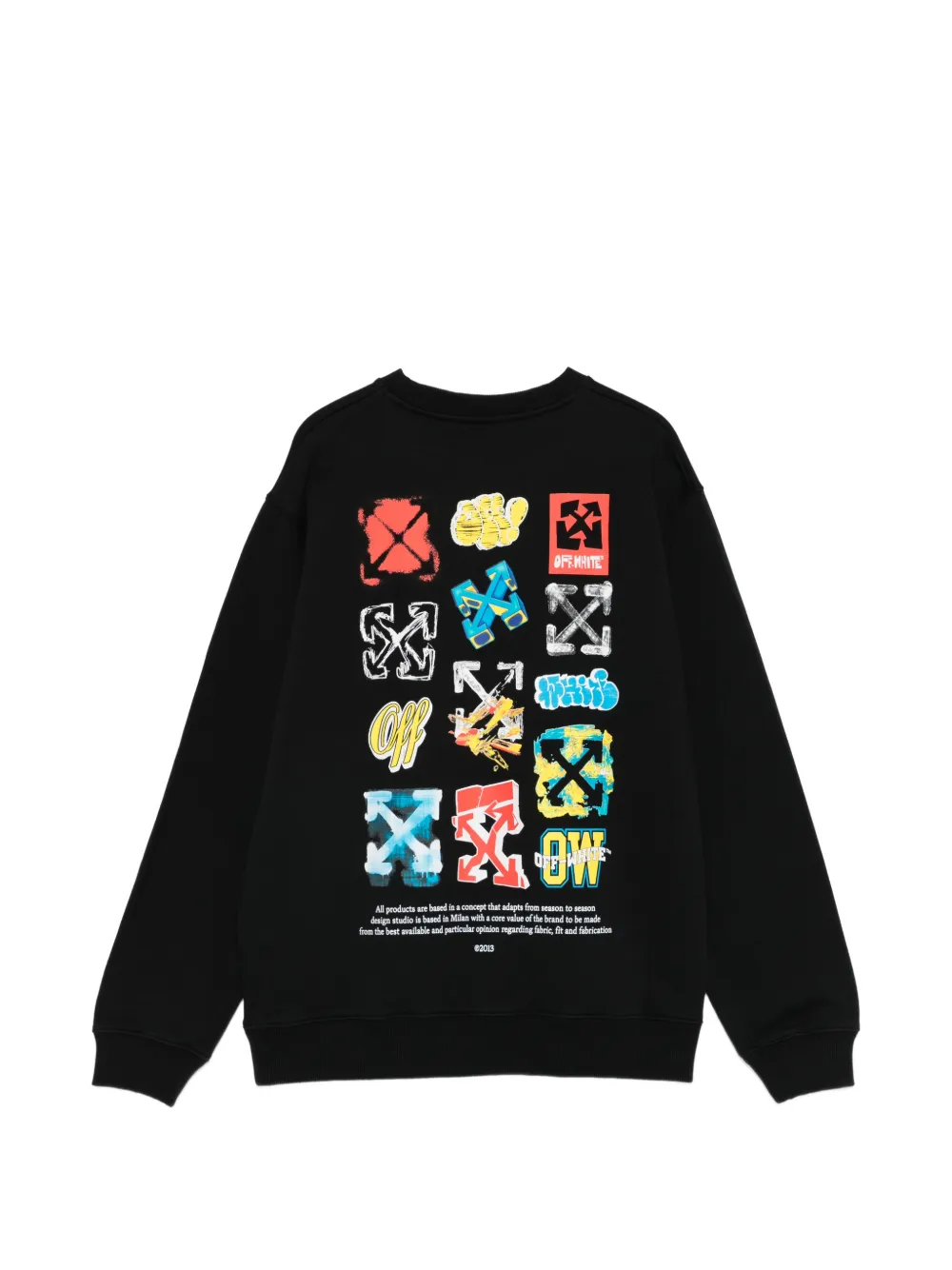 Off-White Kids Sweater met grafische print Zwart