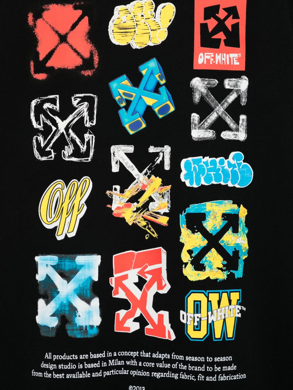 Off-White Kids Sweater met grafische print Zwart