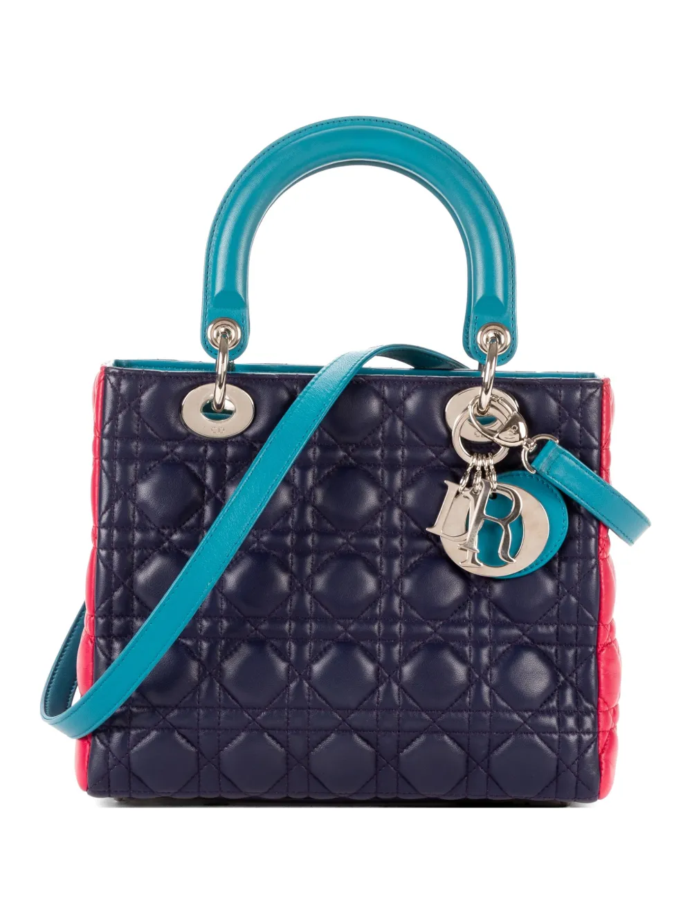 Christian Dior Pre-Owned Lady Dior Cannage quilted tote bag - Blu