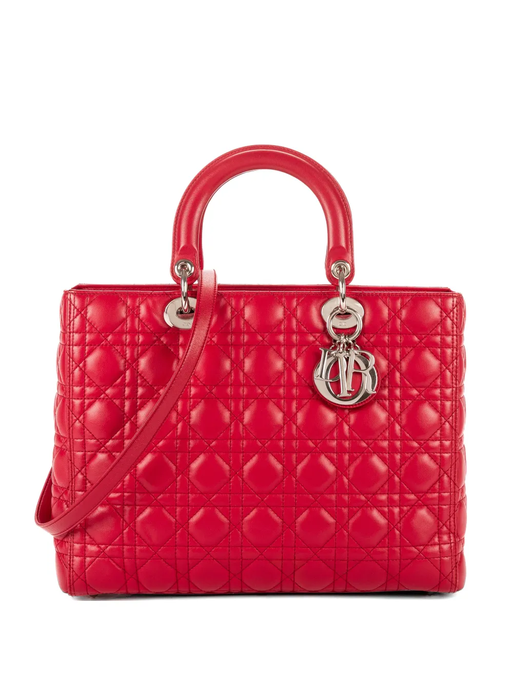 Christian Dior Pre-Owned Cannage quilted leather tote bag - Rosso