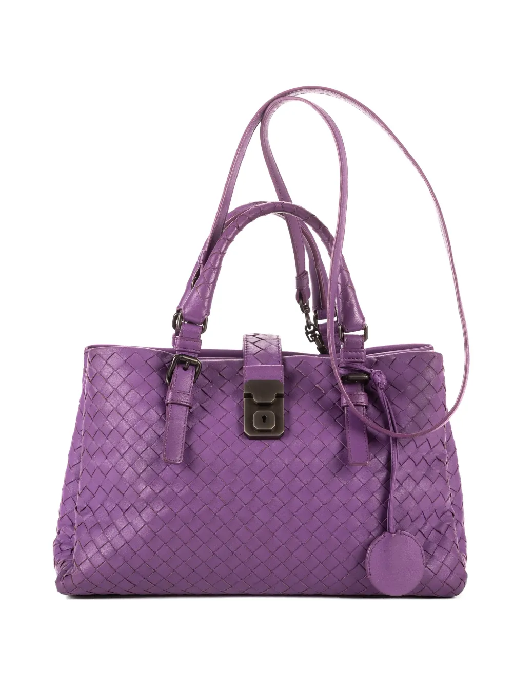 Bottega Veneta Pre-Owned Roma woven top-handle tote bag - Viola