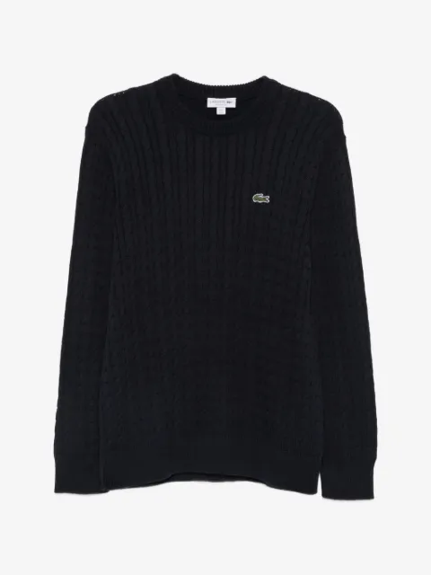 Lacoste cable-knit logo-patch sweater