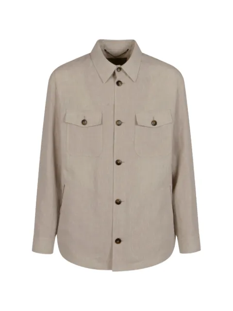 Canali buttoned flap-pocket jacket