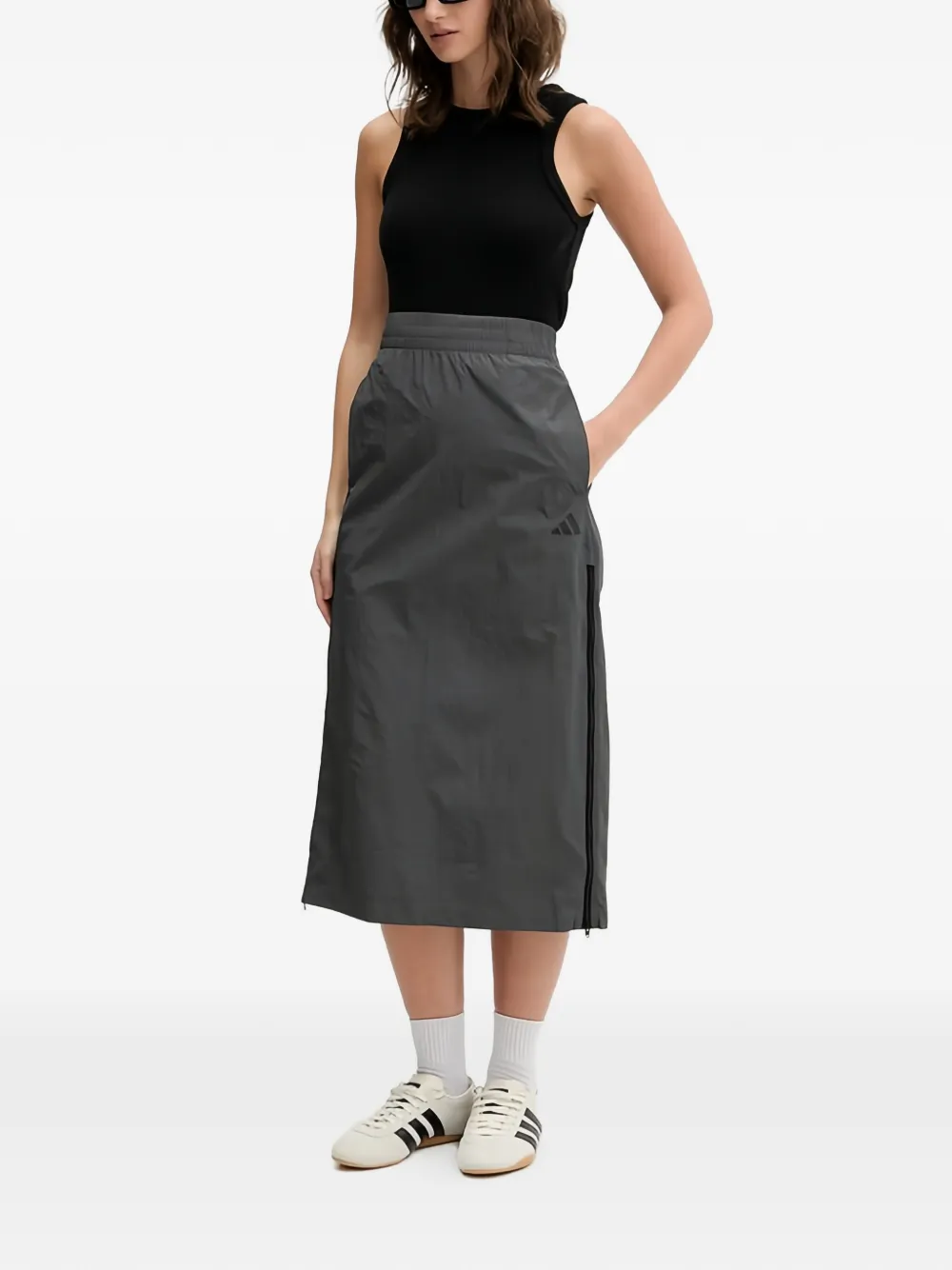 adidas Midi-rok met geborduurd logo Grijs