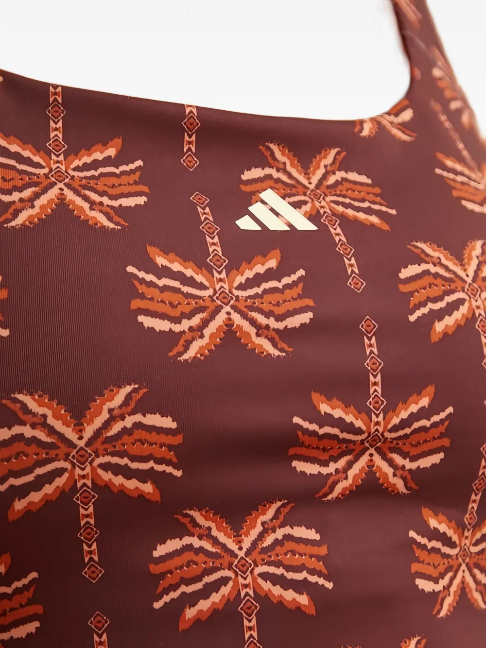 adidas x Farm Rio sport-bh met palmprint Bruin