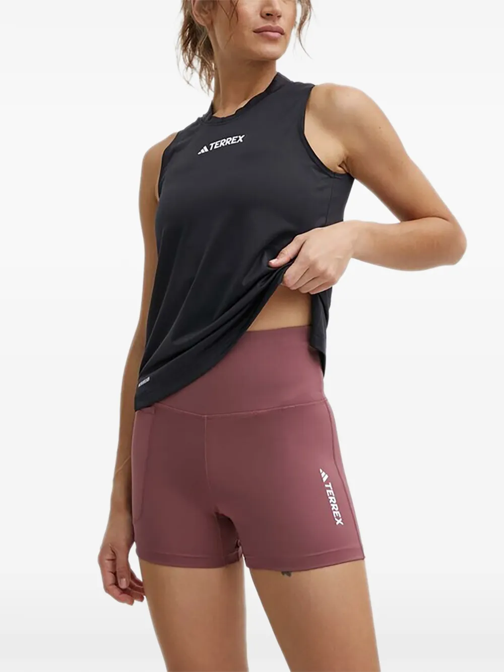 adidas logo-print shorts - Pink