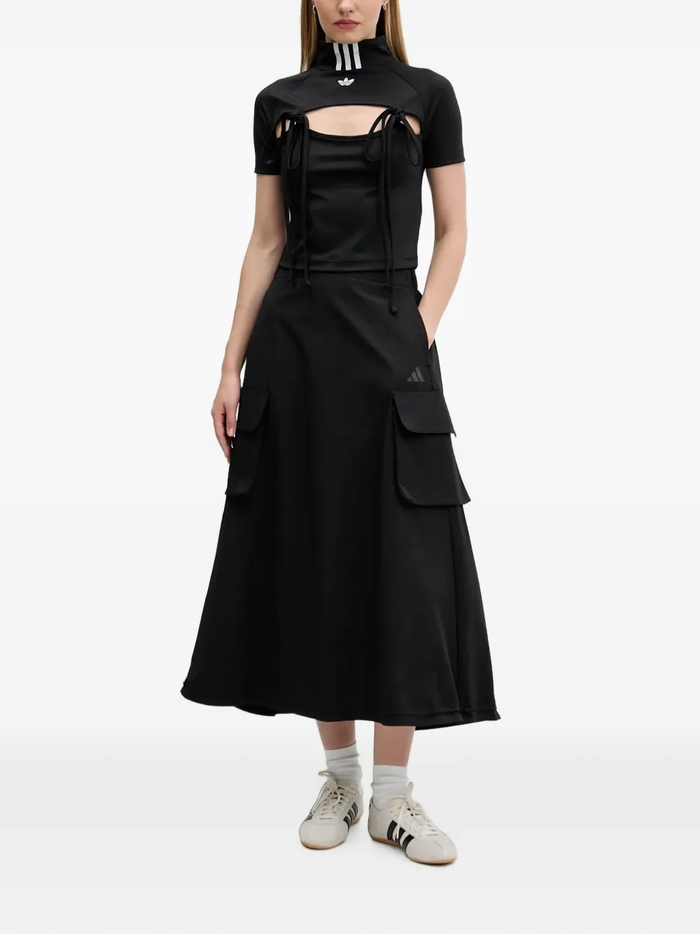 adidas City Tech logo-print cargo skirt Zwart