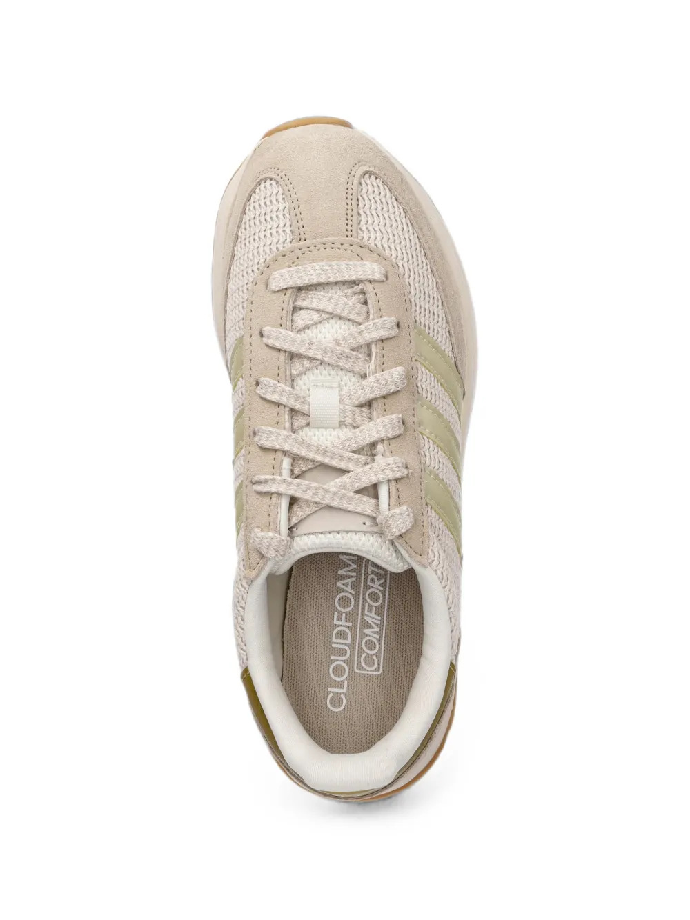 adidas suede-panelled knit sneakers Beige
