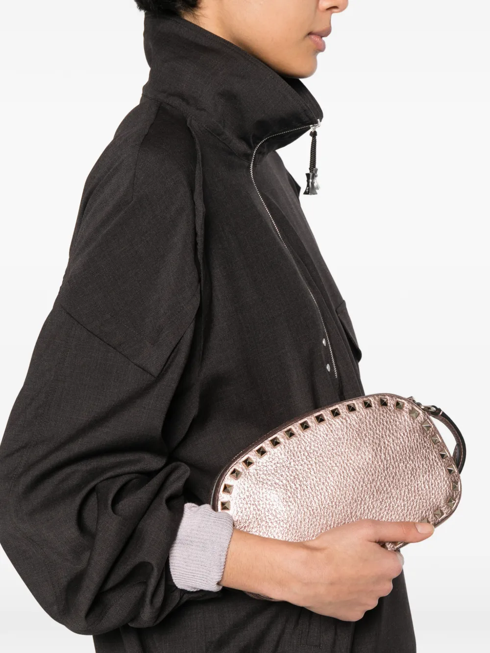 Valentino Garavani Crossbodytas met studs Roze