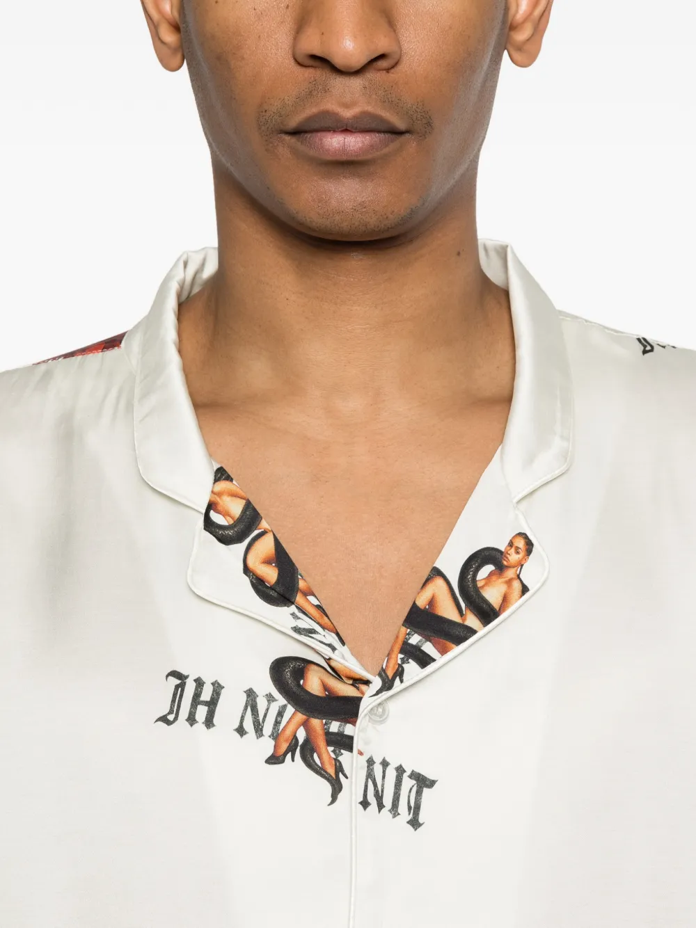 Ih Nom Uh Nit Overhemd met logoprint Beige