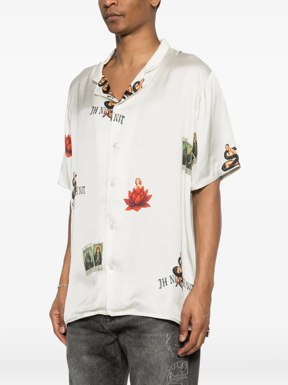 Ih Nom Uh Nit Overhemd met logoprint Beige