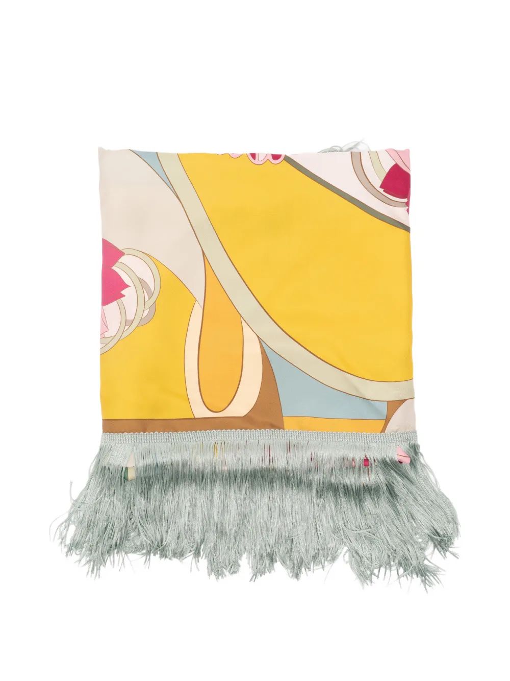 La DoubleJ fringed floral-print scarf - Giallo
