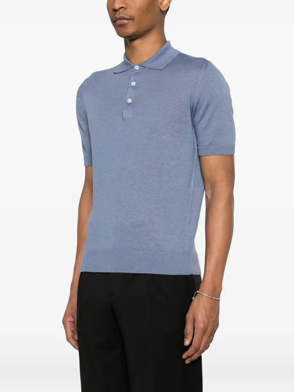 Drumohr Linnen poloshirt Blauw