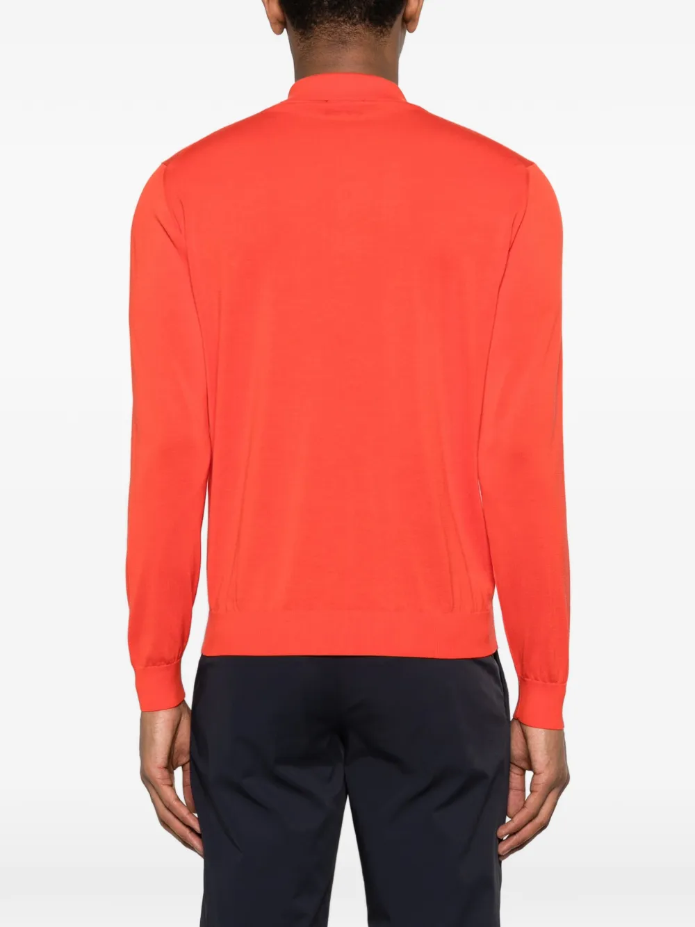Buttoned Long-Sleeve Polo Shirt