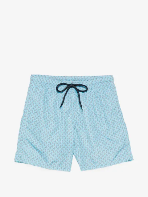 Drumohr shorts de playa estampados con cordones en la pretina