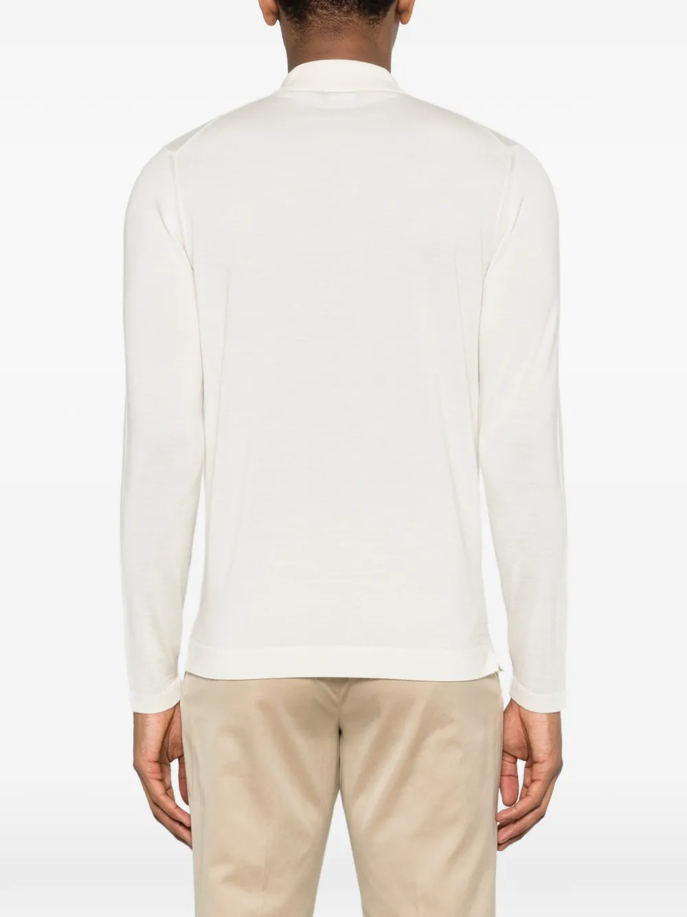 Drumohr Poloshirt met lange mouwen Beige