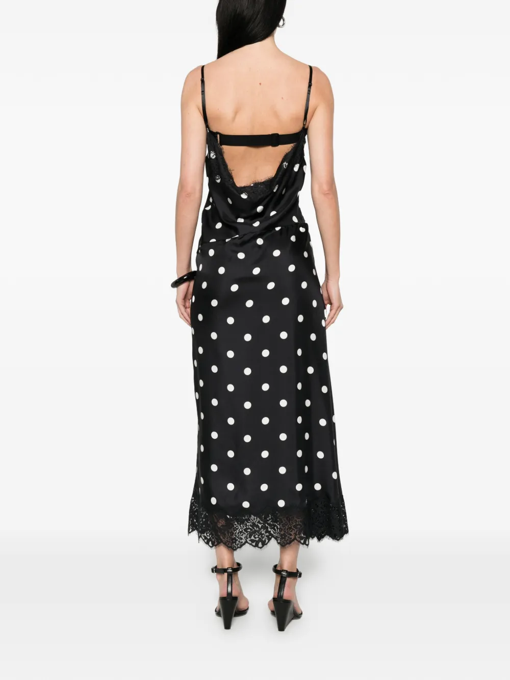 Sportmax Polka-dot Maxi Dress in Black, view 4