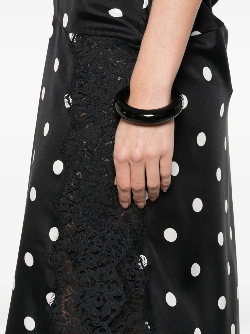 Sportmax Polka-dot Maxi Dress in Black, view 5