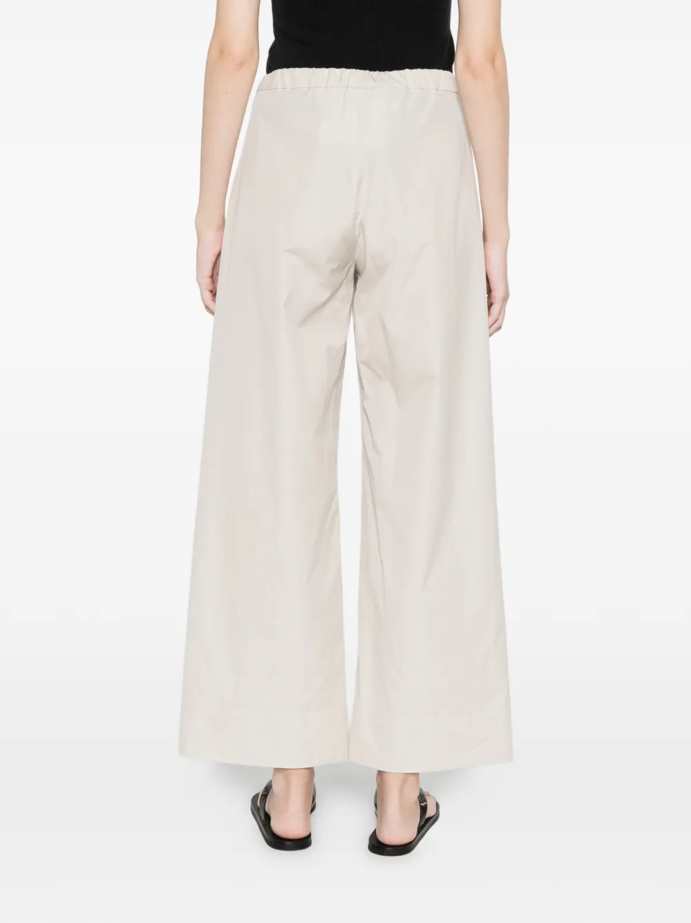 Drawstring-Fastening Cropped Trousers