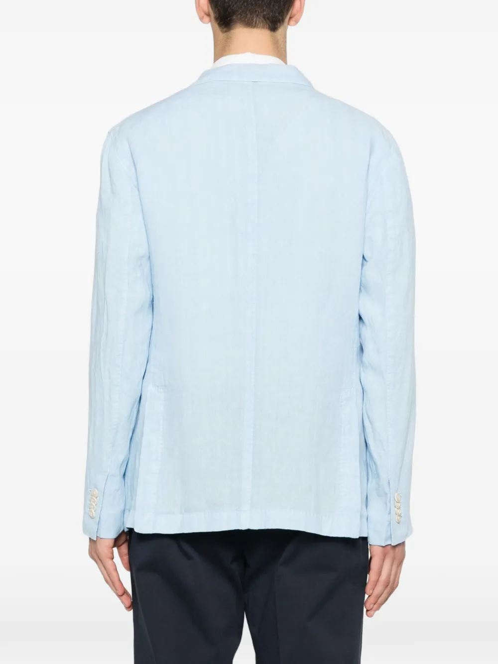 Boglioli Blazer met dubbele rij knopen en klepzak Blauw