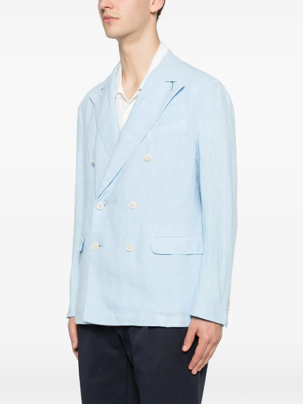 Boglioli Blazer met dubbele rij knopen en klepzak Blauw
