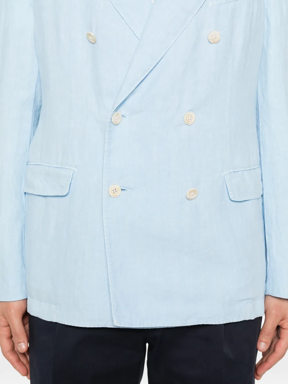 Boglioli Blazer met dubbele rij knopen en klepzak Blauw